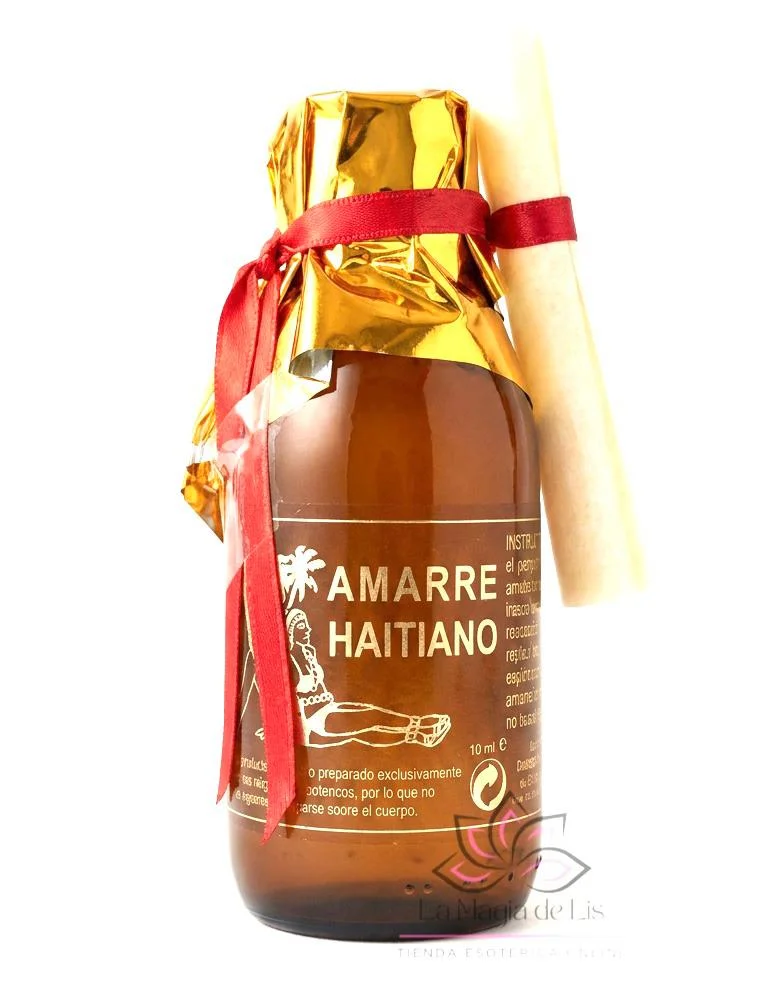 Extracto amarre haitiano utilizado en rituales espirituales y prácticas esotéricas tradicionales disponible en la tienda Esotérica La Magia de Lis.