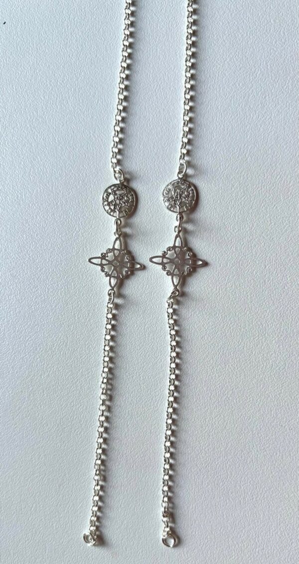 Pulsera Doble Protección: Nudo de Bruja y Tetragramatón en Plata de Ley 925 - Imagen 2