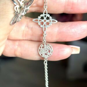 Pulsera Doble Protección: Nudo de Bruja y Tetragramatón en Plata de Ley 925