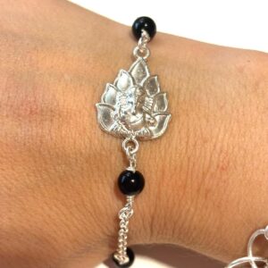 Pulsera Ganesha con Onix: Protección, Éxito y Abundancia de Plata de Ley 925