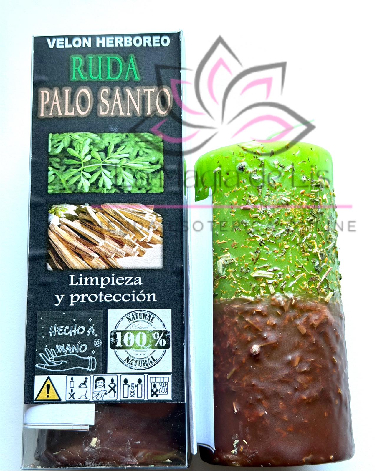 Velón Herboreo Ruda y Palo Santo -Limpieza Energética y Protección
