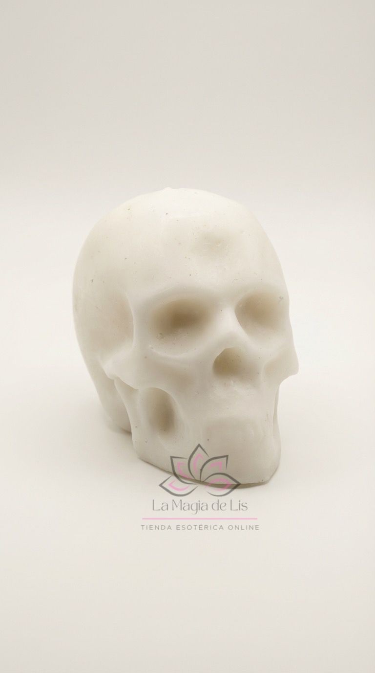 Vela Cráneo Blanco – Ritual de Limpieza, Protección y Claridad Mental - Imagen 2