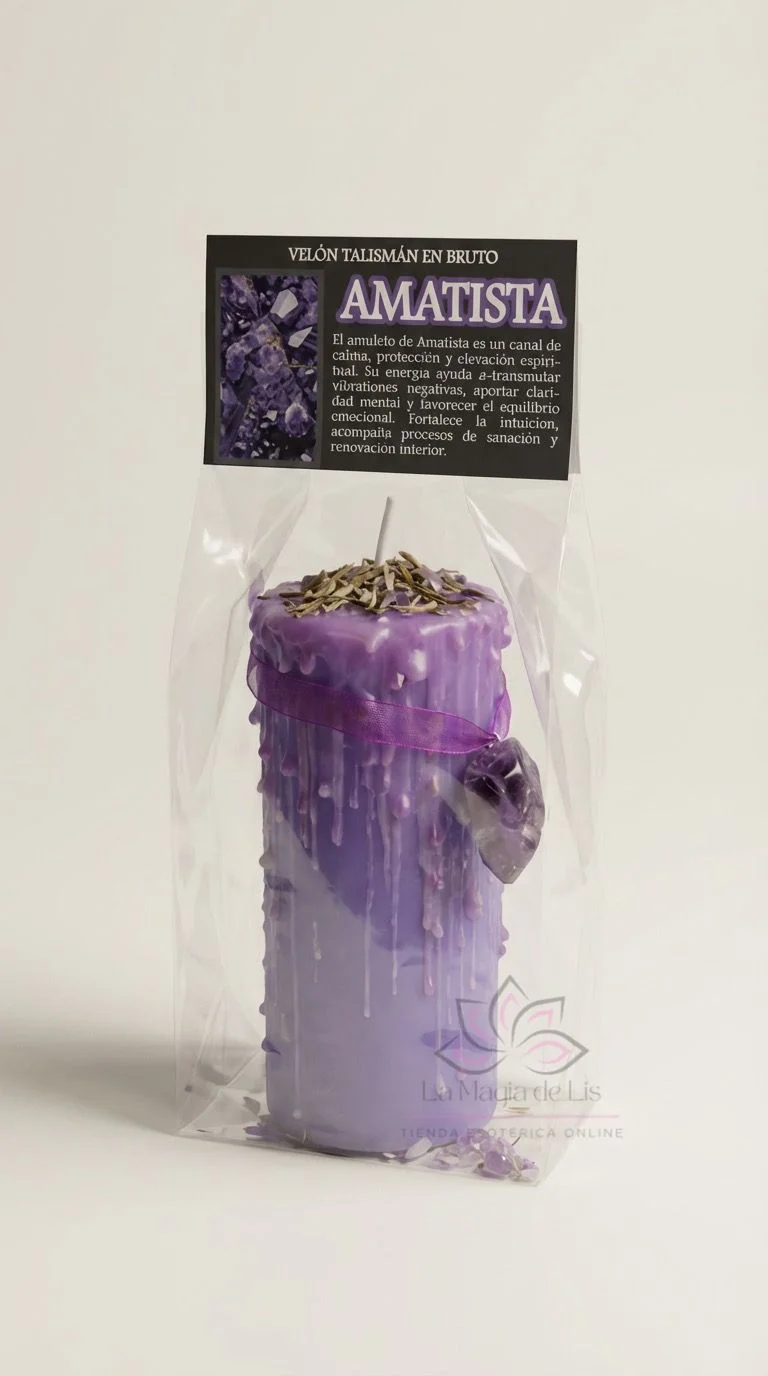 Velón Talismán de Amatista | Protección y Limpieza Energética - Imagen 2