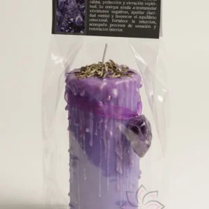 Velón Talismán de Amatista | Protección y Limpieza Energética