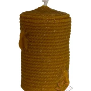 Vela de miel cilindro artesanal para rituales esotéricos de amor, prosperidad, armonía y atracción de energías positivas.