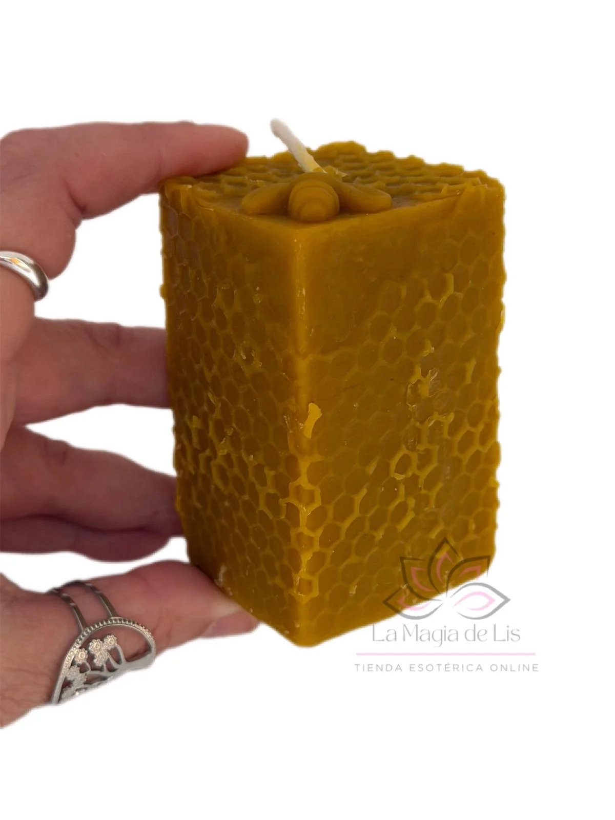 Vela de Miel Rectángulo Abeja para Rituales de Abundancia - Imagen 2