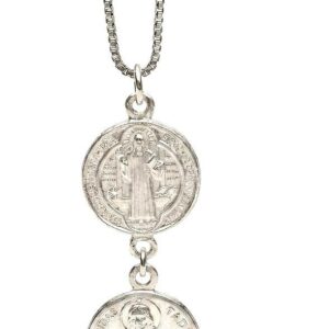 Collar San Judas Tadeo y San Benito Plata de Ley 925 | La Magia de Lis