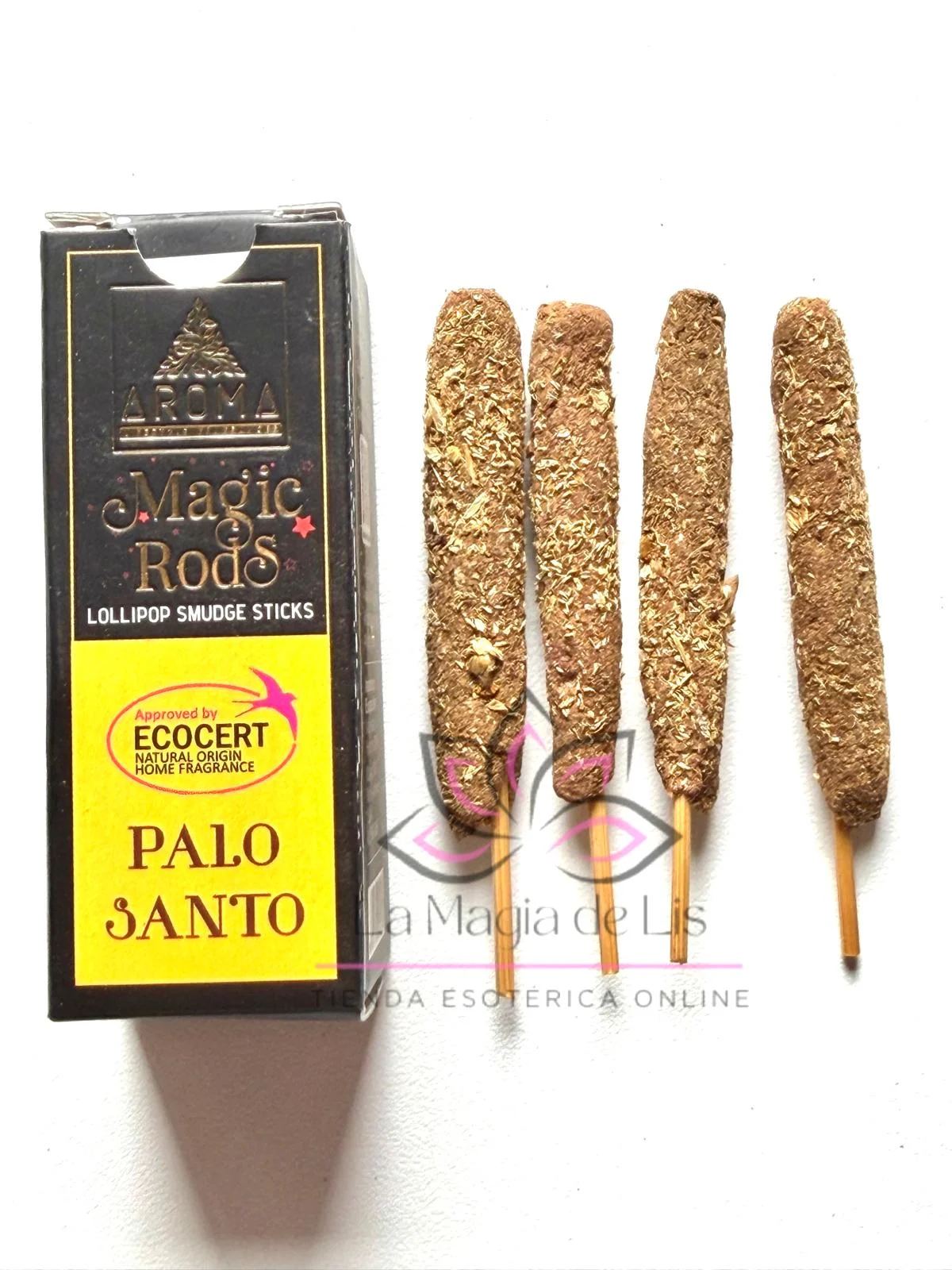 Incienso Lollipop de Palo Santo para meditación, relajación y armonía del hogar.
