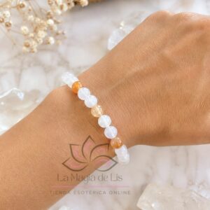 Pulsera de Selenita y Citrino Natural | Abundancia y Energía