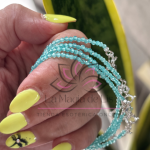Pulsera Apatita Azul Natural Plata 925 | Motivación y Claridad